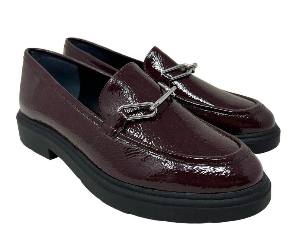 Alfani Step N' Flex Galilyao Patent Chain Loafer Flats in Dark Berry 9